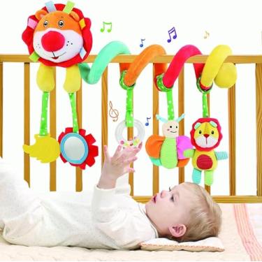 Imagem de Mobile Musical Espiral Leão para Berço e Carrinho, Chocalho Infantil com Animais Coloridos, Brinquedo Educativo para Bebês MY TOY
