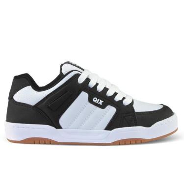 Imagem de Tênis Qix Skate Square Moda Streewear, Preto, Branco, 39