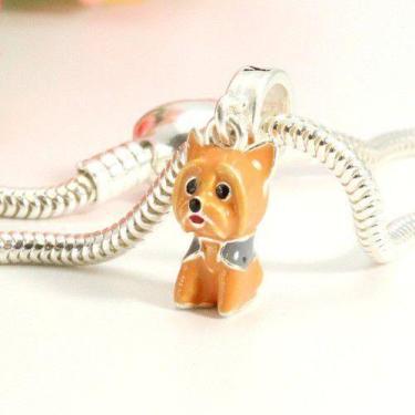 Imagem de Berloque Charms Cachorro Yorkshire York Prata Legitima 925 - Lojas La&
