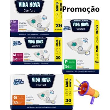 Imagem de Fralda Descartavel Geriatrica Vida Nova Todos os Tamanhos , Extra Gran