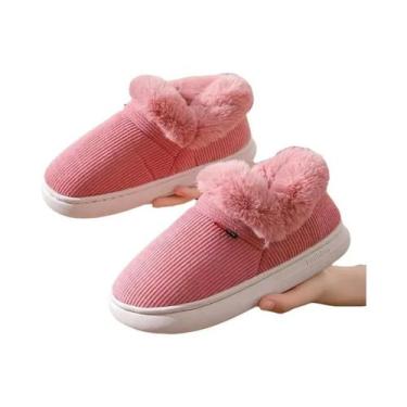 Imagem de Chinelos De Algodão Quentes Para O Inverno Femininos, Pantufas Casuais