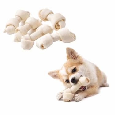 Imagem de Osso Nó Natural para Cachorros Petisco Mastigável Brinquedo Mordedor 100% Natural 4/5 Pacote com 1kg