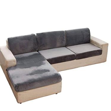 Imagem de HHHJQFAAT Capa de sofá elástica capa protetora de móveis 3 lugares capa de sofá separada capa de sofá antiderrapante capas de sofá-cama (marrom escuro)