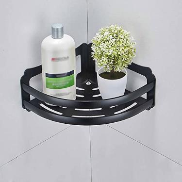 Imagem de Cesto de canto para chuveiro de canto preto de alumínio, suporte de xampu de banheiro, prateleiras de armazenamento de cosméticos, acessórios de banho organizador de chuveiro (cor: estilo 1) (estilo 2