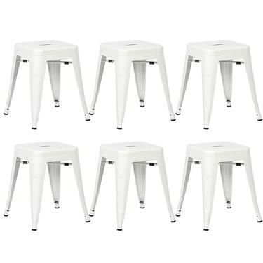 Imagem de Loft7, Kit 6 banquetas baixas Iron Tolix 45 cm