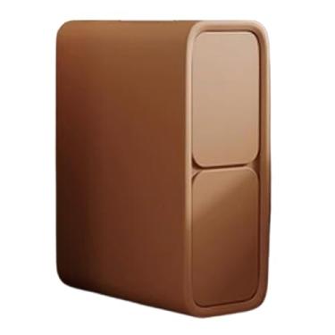 Imagem de Mesa de cabeceira estreita de madeira maciça grande espaço moderno com 2 gavetas, armazenamento de grande capacidade para quarto, espaços pequenos, móveis de cabeceira