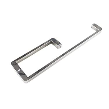Imagem de Puxador de porta de chuveiro de aço inoxidável de substituição de maçanetas de porta de banheiro barra de apoio para box de chuveiro ou armário, cozinha - 185 mm + 385 mm