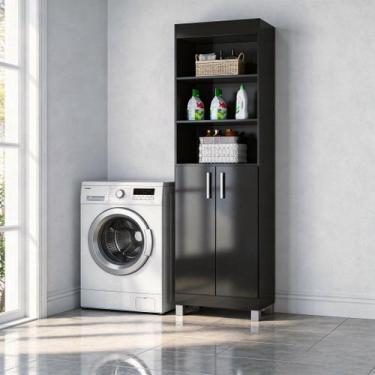 Imagem de Armário Multiuso Versati c 2 Portas e 5 Prateleiras Divisível Para Esc