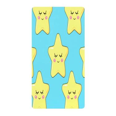 Imagem de Blueangle Lençol de berço padrão para berço infantil - Lençóis de algodão macio e respirável com adoráveis estrelas (414)