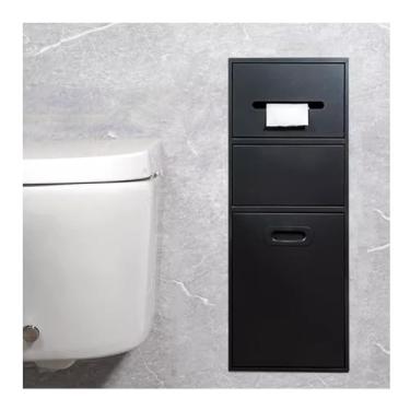 Imagem de Organizador de nicho de chuveiro embutido de aço inoxidável preto - Prateleira de banheiro embutida para cozinha, sala de estar e quarto, rack de alcova elegante para economia de espaço eficiente