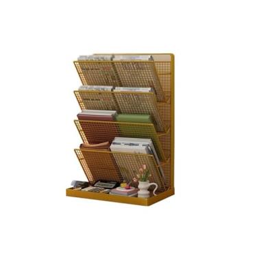 Imagem de Escritório Suporte para arquivos A4 de 5 camadas em malha, organizador correspondências, porta-revistas Organizador de mesa(Gold)