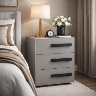 Imagem de Gaveteiro para Escrotório 3 Gavetas Lisboa Cinza/Branco