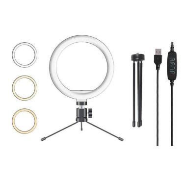 Imagem de Ring Light De Mesa Iluminador De Led Tripé 6 Polegadas 16Cm