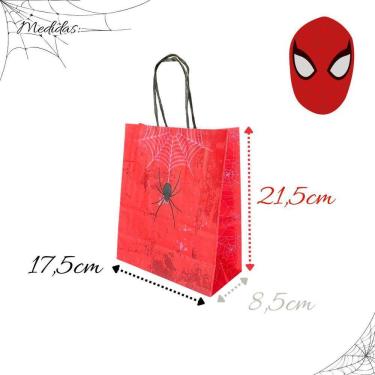 Imagem de Sacola De Papel Kraft Presente Estampadas 17,5X8,5X21,5Cm