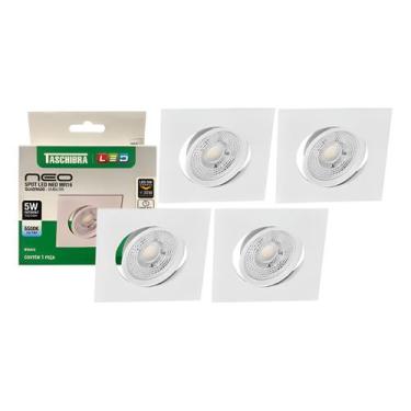 Imagem de Kit 4 Spot Led Neo Mr16 Embutir Quadrado 5w Taschibra 6500k
