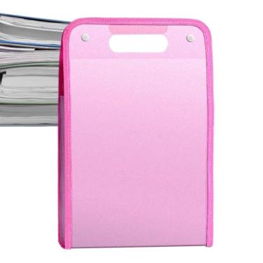 Imagem de Organizador de pastas, pasta sanfonada, 13 bolsos, porta-documentos portátil, armazenamento de recibos para viagem, sala de reunião, sala de aula, balcão, casa, faculdade, estúdio de arte