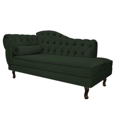 Imagem de Divã Recamier Diana Lado Direito 120 Cm Linho Adj Decor Verde