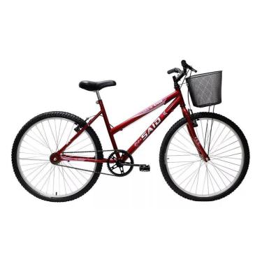 Imagem de Bicicleta Aro 26 Feminina Mono Sem Marcha Com Cesta Saidx Vermelho