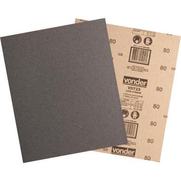 Imagem de Lixa folha d'agua g80 225x275mm vdt-23 com 50 peças - Vonder
