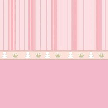 Imagem de Papel De Parede Urso E Coroa Rosa Quarto Infantil Decorativo