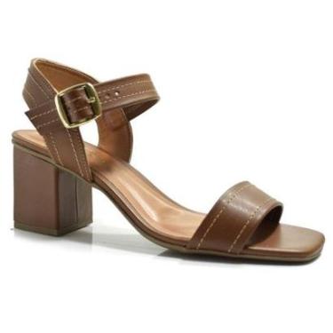 Imagem de Sandália de Salto Bloco Feminina Cazzualen 74197-Feminino