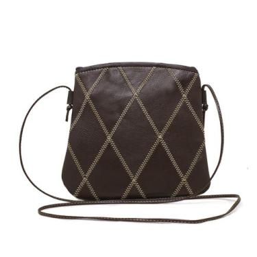Imagem de Bolsa Feminina a Tiracolo de Retalhos Mosaico - Relicário, Marrom café