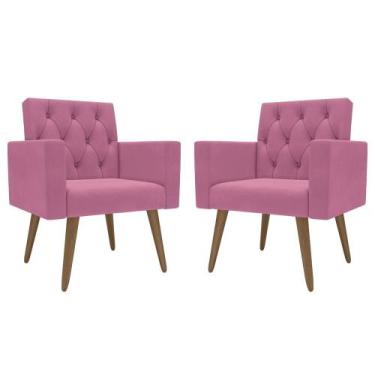 Imagem de Kit 2 Poltronas Decorativas Para Sala Escritório Recepção - Móveis Maf