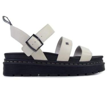 Imagem de Sandália Feminina Cravo e Canela Couro Off White - 1041-Feminino