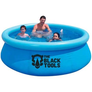 Imagem de Piscina Inflável Redonda Resistente 1400L 63x183CM Para Lazer The Blac