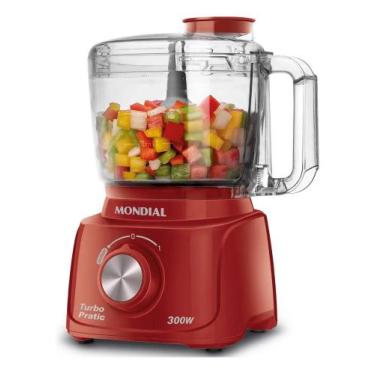 Imagem de Mini Processador Turbo Pratic Mondial Vermelho 300W MP-16-R - Congratu