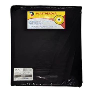 Imagem de Sacos Plasticos Gold Pretos 150 Litros 90X90X004 Plastperola, Preto