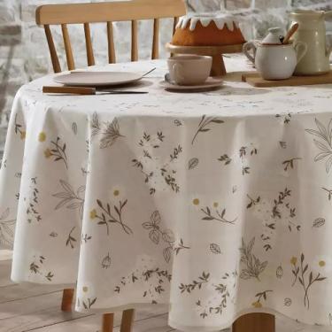 Imagem de Toalha de Mesa Redonda 4 Lugares Döhler Athenas Proteção Contra Mancha