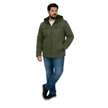 Imagem de Jaqueta Sarja Masculina Revestida Com Bolsos Plus Size - Rcv Store, G3