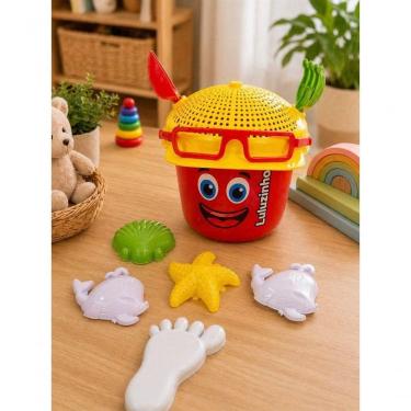 Imagem de Kit Infantil Plástico com 8 Peças para Praia Piscina e Casa Colorido Rei do Balde