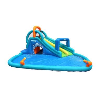 Imagem de Playground Inflável Com Escorregador E Piscina Infantil Shark Attack Freso Centro De Diversões