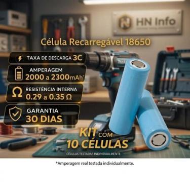 Imagem de 2 Bateria 18650 Liion 3,7 volts 2200 mAh - LG