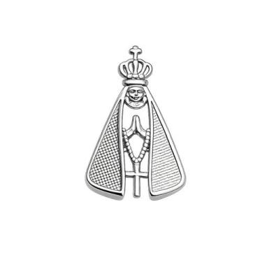 Imagem de Broche de Nossa Senhora Aparecida Banhado a Prata - Lazzuli Joias