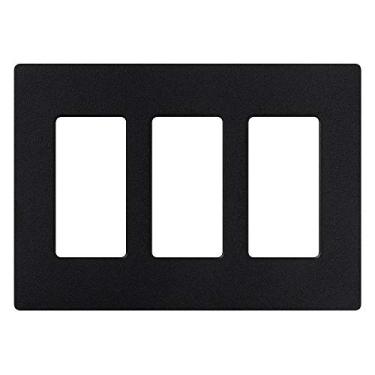 Imagem de Lutron Placa de parede para decoração de 3 interruptores/balancim Claro (1 unidade) | SC-3-MN