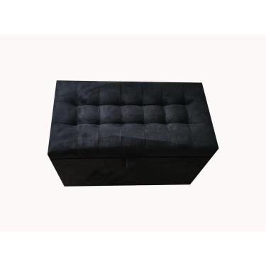 Imagem de Puff Baú Estofado Retangular - 68 Cm - Preto