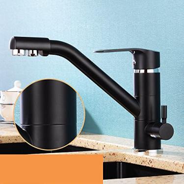 Imagem de Torneira de cozinha preta 360 rotação torneira da pia da cozinha com torneira misturadora de água filtrada torneira da pia da cozinha, KF, 2005B, China