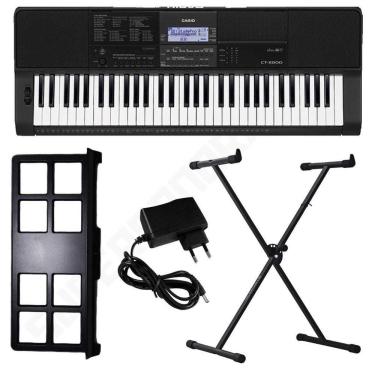 Imagem de Kit Teclado Musical CT X800 CASIO 61 teclas MIDI/USB + Suporte X + Fonte + Suporte Partitura