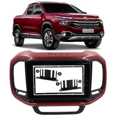 Imagem de Moldura de Painel 2 Din 7" Polegadas Fiat Toro Para Cd Dvd 2 Dins - Black Piano co...