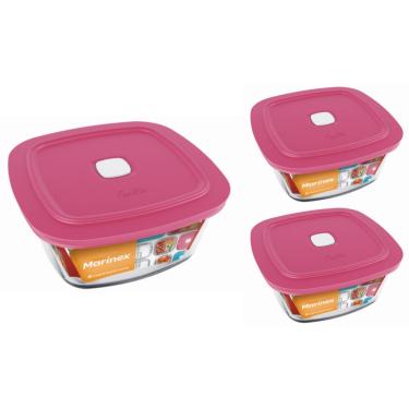 Imagem de Pote De Vidro Marinex Quadrado Facilita Vap 300ml 2Un