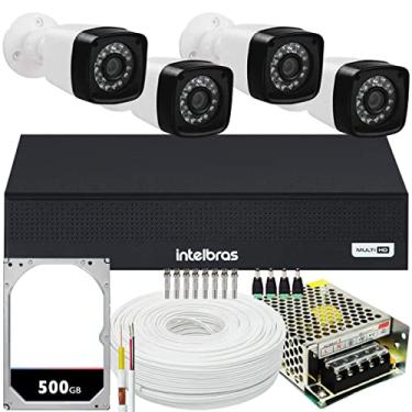 Imagem de Kit Cftv 4 Câmeras Segurança Full Hd 2mp Dvr 1008C Intelbras