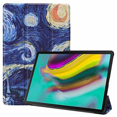Imagem de Galaxy Tab A 8.0 2019 T290/T295, capa fina e leve para tablet pintada com suporte, Galaxy Tab S5E 10.5 Tab A 10.1 Tab S6 10.5 Tab A 10.5 Manga 10.5 (T710/T715/T713, Pintura 5)