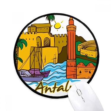 Imagem de DIYthinker Turkey Antalya Burdur aquarela mouse pad desktop escritório tapete redondo para computador