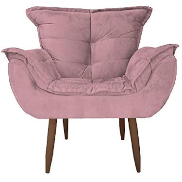 Imagem de Cadeira Decorativa Opala Quarto Sala Suede Rosa
