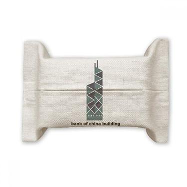 Imagem de Bolsa de linho de algodão com suporte para cobertura de papel para lenços faciais de Hong Kong Bank of China