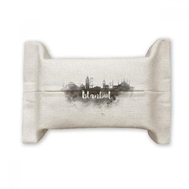 Imagem de Istambul Turkey Landmark Ink Suporte de capa de papel de tecido para pintura de cidade, saco de linho de algodão