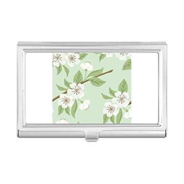 Imagem de Porta-cartões de visita com flor de pêssego branco